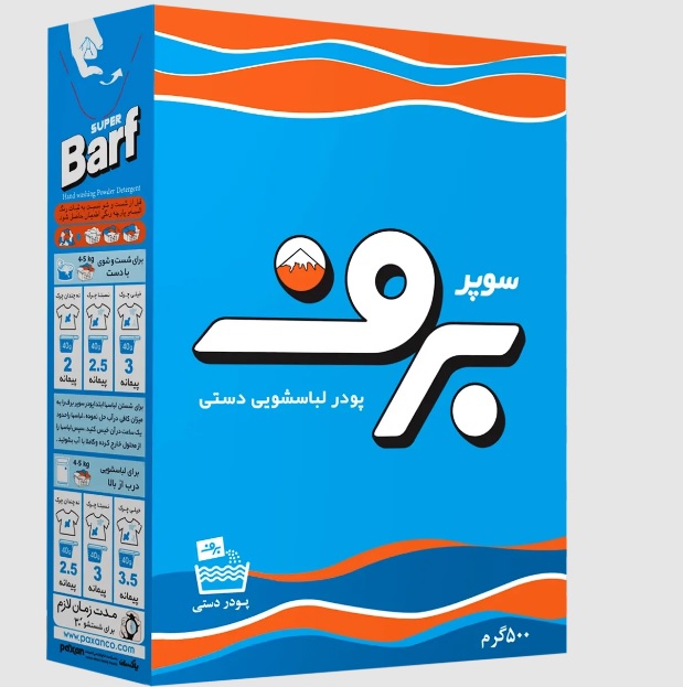 تصویر از پودر لباسشویی دستی 500 گرم کارتن 24 عددی - برف